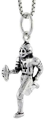 925 Sterlingsilber Laufen Fußballspieler Charm Anhänger 7/8 (22mm) Zoll hoch