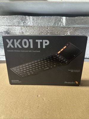 ProtoArc Foldable Wireless Keyboard with Touchpad, Black XKO1 TP
