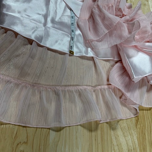 Mac Duggal NWT Beaded Ruffle High Low Gown Ice Pink Size 10 Jeweled Chiffon - Picture 9 of 10