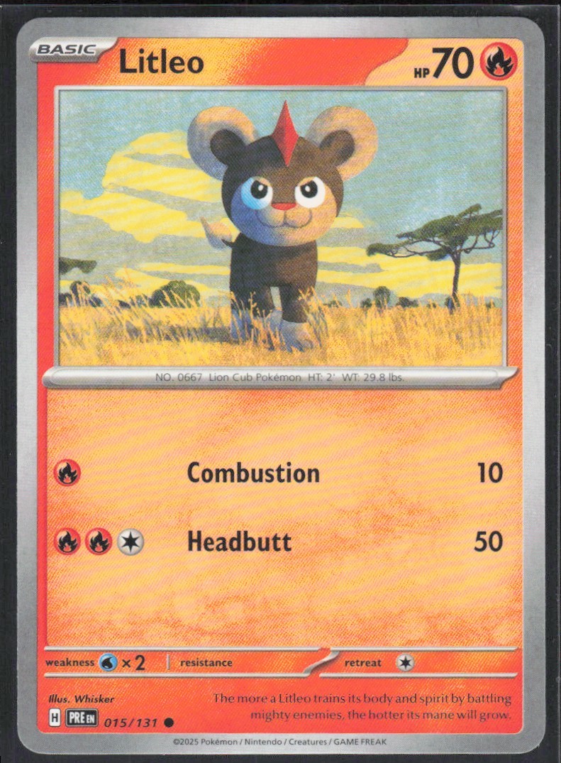 2025 Scarlet & Violet Series - Prismatic Evolutions Litleo Common #15