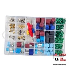 604pcs R134a A/C Valve Core Dust Cap Kit, car A/C System Maintenance Tool Box