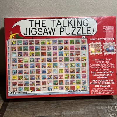 The Talking Jigsaw Puzzle Office Building 1991 560 Piece Two Sided (SEALED)