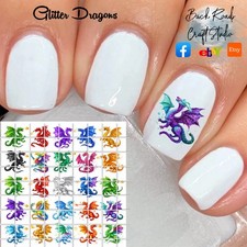 Glitter Dragons Waterslide Nail Art Decals Set Of 50 Instructions Bonus