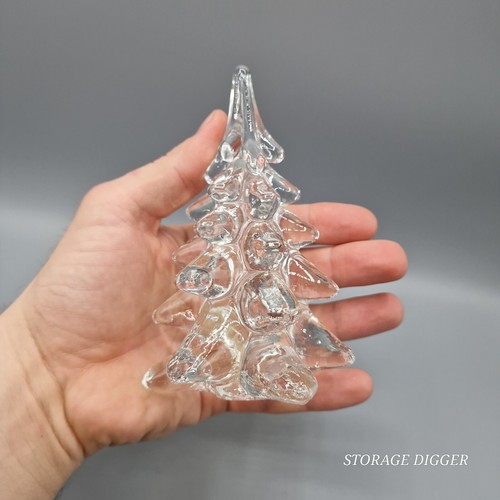 Vintage Tuscany Collection Clear Crystal Art Glass Christmas Pine Tree 6" Tall - Picture 8 of 8