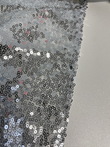 2FTx8FT Silver Sequin Curtain Wedding Party Backdrop Single Curtain Panel Rod P - Picture 12 of 24