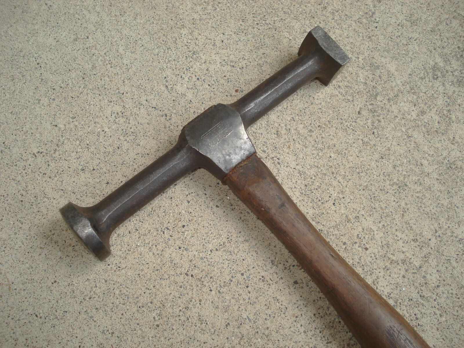 Vintage STANLEY Auto Body Round/Square Face Bumping Hammer Blacksmith Tool
