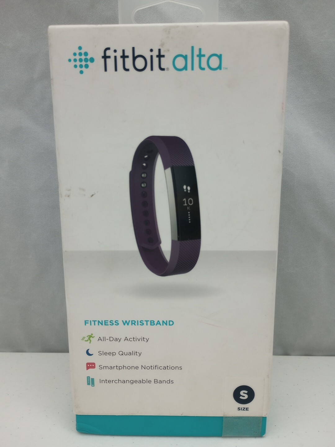 Fitbit Alta FB406PMS Small Stainless Plum Activity Tracker No Charger Used-image