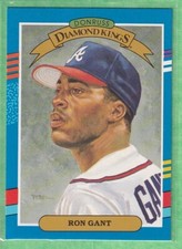 1991 Donruss #10.1 Diamond Kings Ron Gant (White Stripes on Right Border)
