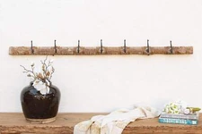 Rustic Floral Bleached Wood Wall Hook