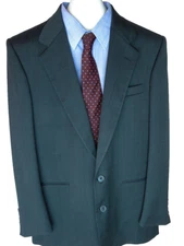 Perry Ellis Portfolio Black Pin Stripe Blazer by 100% Wool 2 Button 