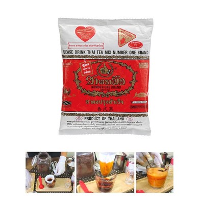 2x Tea Thai Instant Drink Flavored Red Vanilla Powder Original + Cloth Strainer
