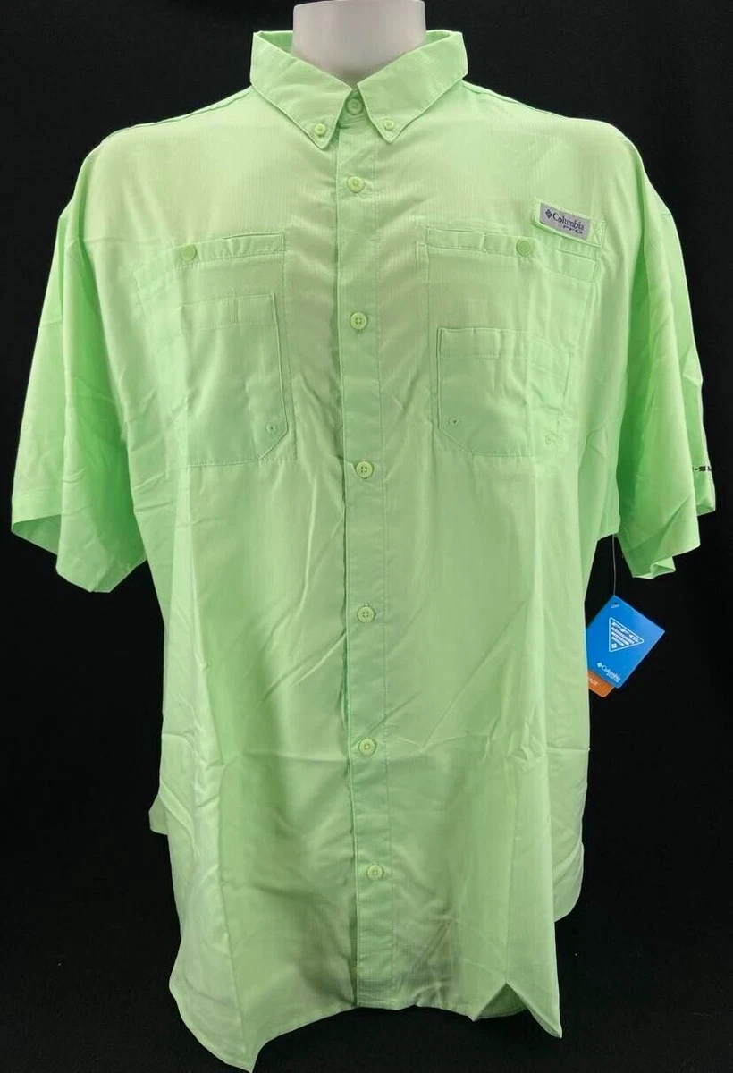 Chemise De Pêche Columbia PFG – Homme 3X – Verte – Manches Courtes – Protection Solaire