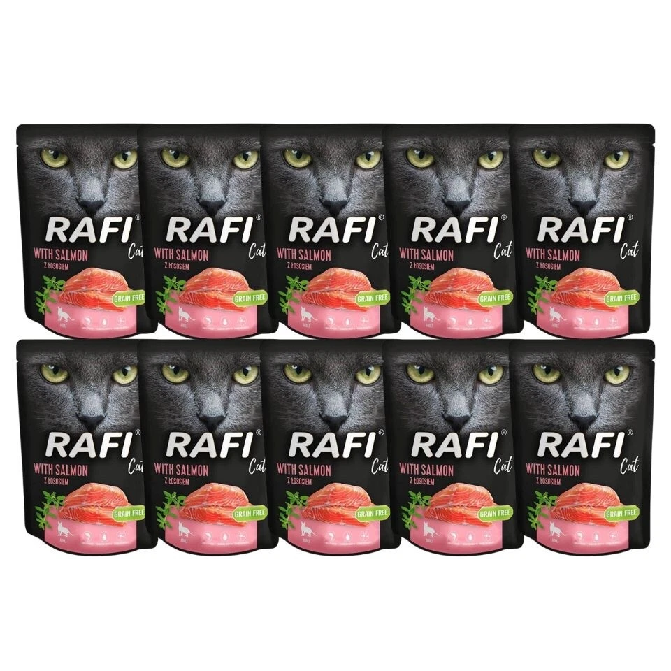 10x300 g DOLINA NOTECI Rafi Nassfutter getreidefrei mit Lachs adulte Katzen