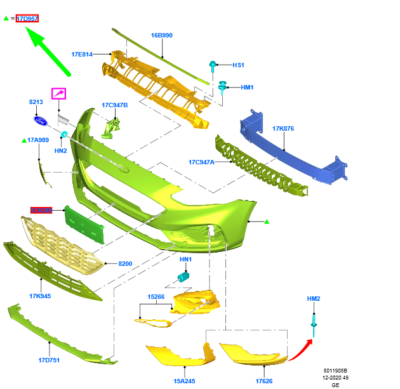 FORD FOCUS MK4 Front Bumper Cover 2516294 NEW GENUINE | eBay 