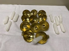 11 Vtg Christmas Tree Gold Metal Candle Holder Clips with Reflectors Italy