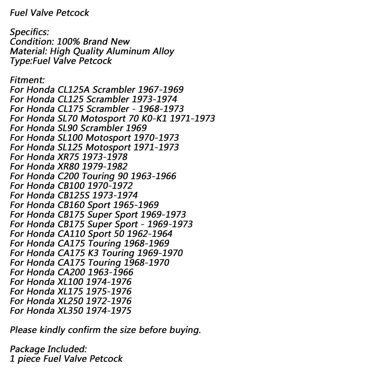 Motorrad Benzinhahn Für Honda CB100 CB125 - Einfacher Einbau, Perfekte Passform
