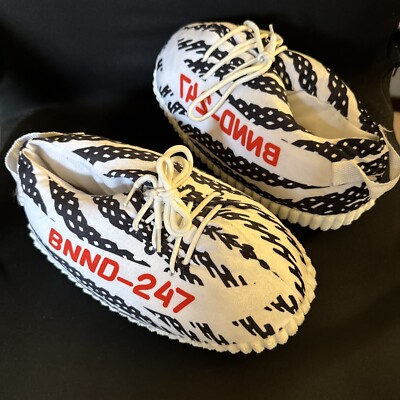 Banned Goods Oversized Yeezy Zebra Sneaker Slippers BNND-247 White | eBay
