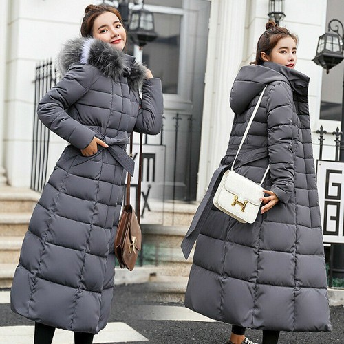 Neu Damen Winter Outdoor Steppmantel Warm Parka Winter Lang Stepp Jacke Kapuze - Bild 13 von 13