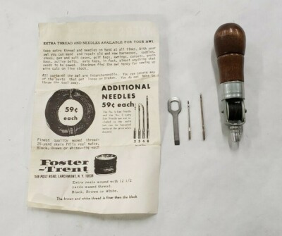 C.A. MYERS Lock-Stitch Sewing Awl ''The Awl for All'' w/Thread and 2 Needles  