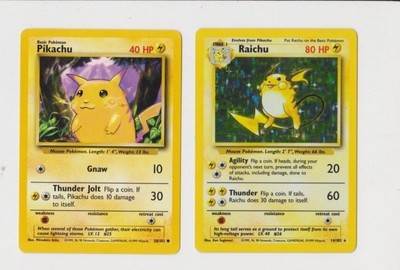 Pokemon Card Pikachu Raichu Evolution Line Set Ebay