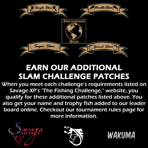 Savage XP Brown Trout SLAM Pro Tournament Embroidered Fishing Patch Gift Set x6 - Picture 5 of 8