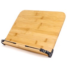 Bamboo 02 Book Holder Reading Stand Adjustable Angle Display Rack Wood Tabletop