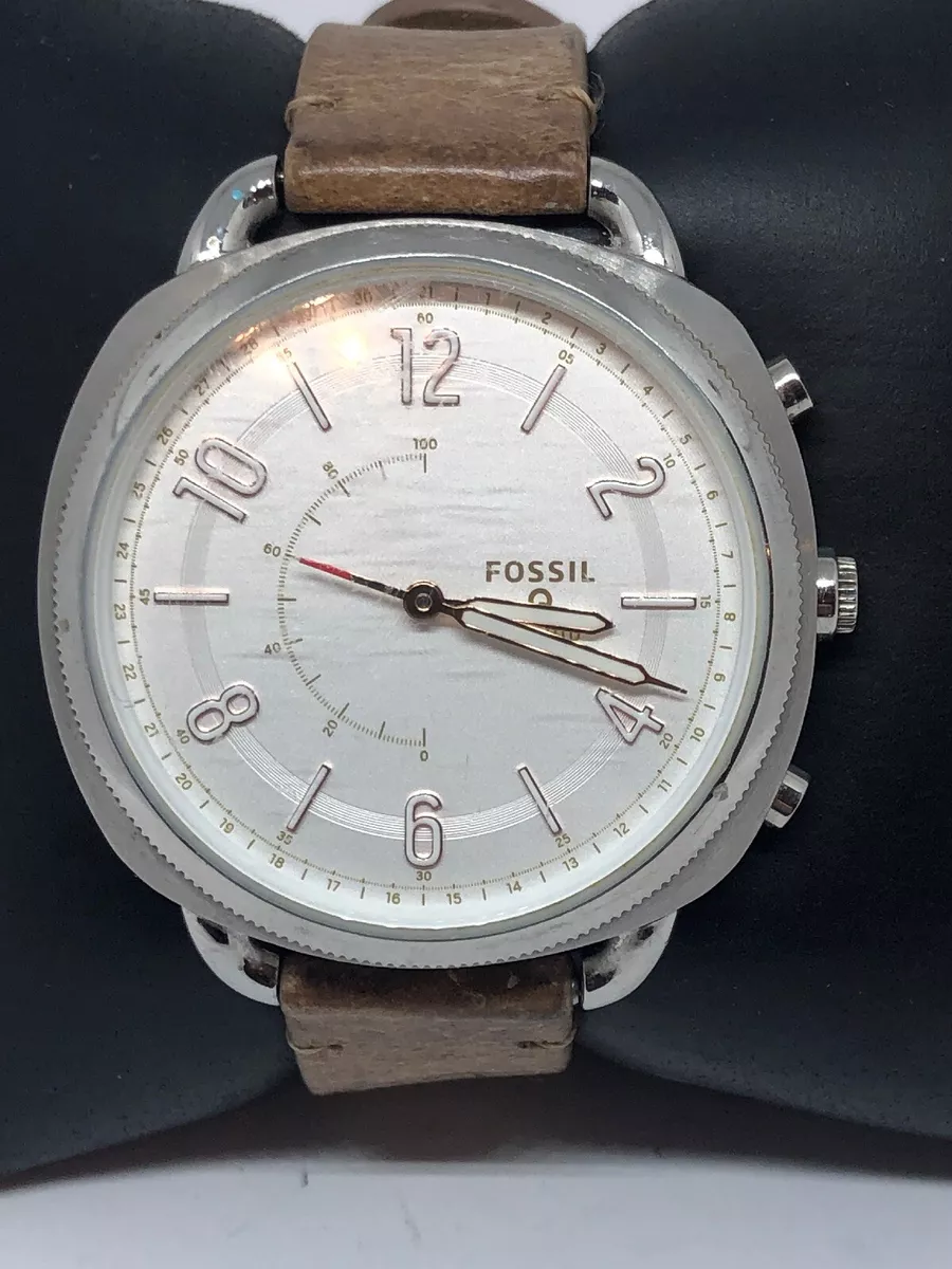 Fossil FTW1200 Unisex Brown Leather Analog Dial Genuine Hybrid