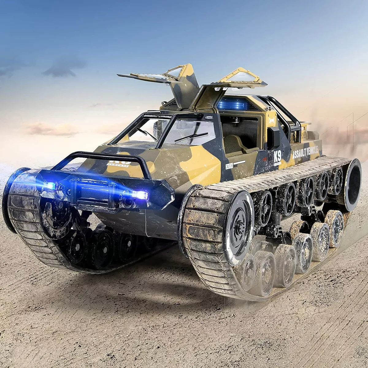 1:12 All Terrain Remote Control Tank Kids Toy Rotating Drifting Outdoor Fun Play
