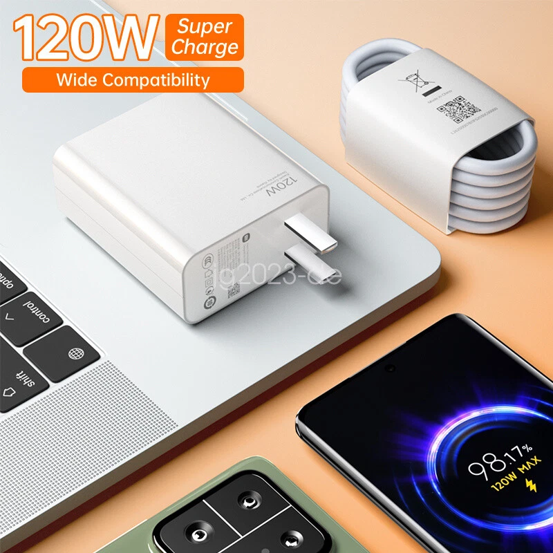 Adaptador Cargador Pared Rápido Xiaomi 120W Cable USB-C Redmi Note 11/11T/12 Pro + 13T Foto 3 de 4