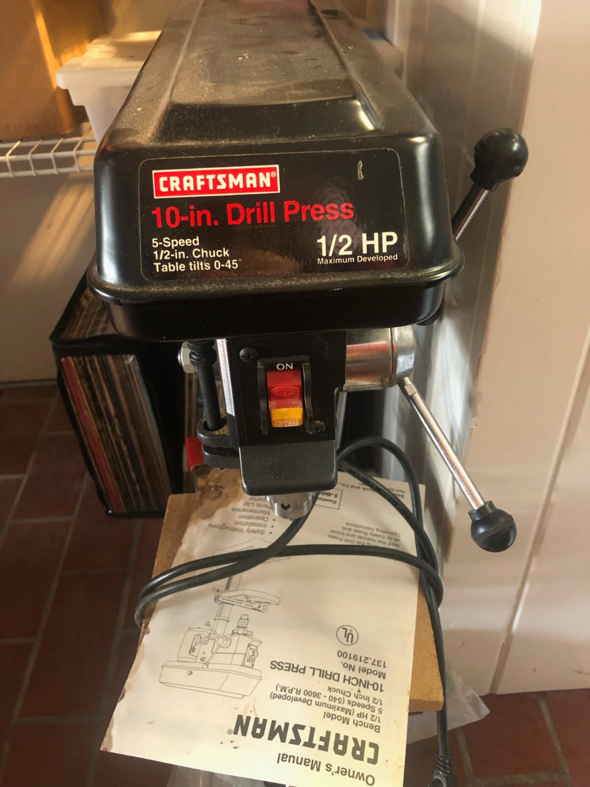 Craftsman 10 inch Tabletop drill press, 5 Speed, 1/2 chuck, 1/2 HP eBay