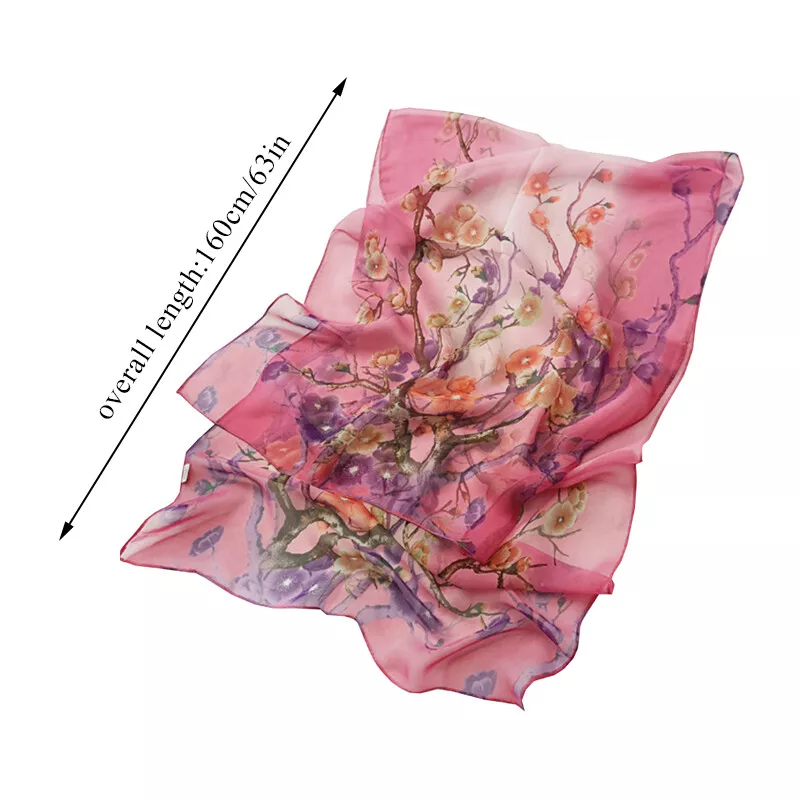 Long Soft Chiffon Scarf Plain Sheer Wrap Shawl Womens Large Stole Neck Scarves⊥ - Image 3 of 4