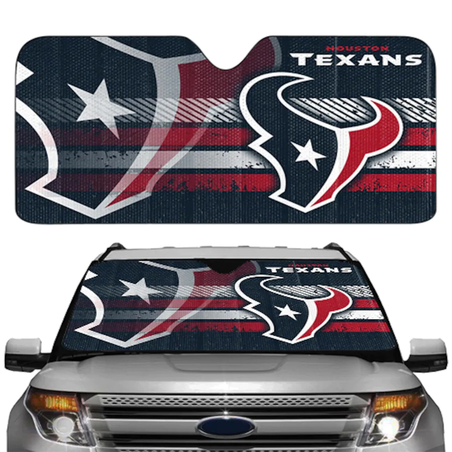 Houston Texans Football Front Window Folding Sun Shade
