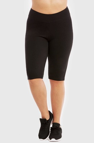 LADIES COTTON Biker OUTSEAM SHORTS WITH HIGH WAISTBAND US Women's Push Up High - Picture 5 of 14