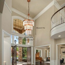 Wood Bead Chandelier Bohemia Style Kitchen Island Lighting for Entryway Bedroom