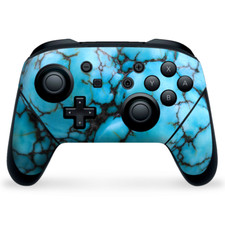 Nintendo Switch Pro Controller Skin Decal Vinyl Wrap - blue turquoise stone