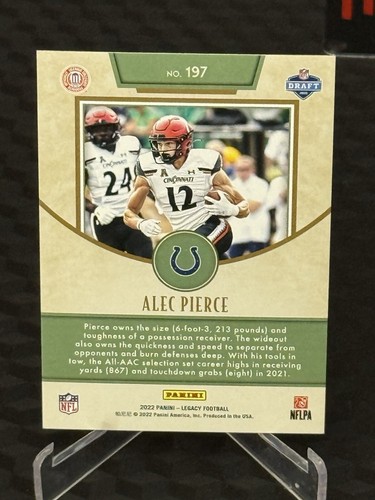 2022 Panini Legacy Alec Pierce #197 /10 - Picture 5 of 6