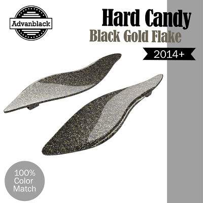 HARD CANDY BLACK GOLD FLAKE Air Deflectors Batwing Fairing Wind Fits 14+ Harley
