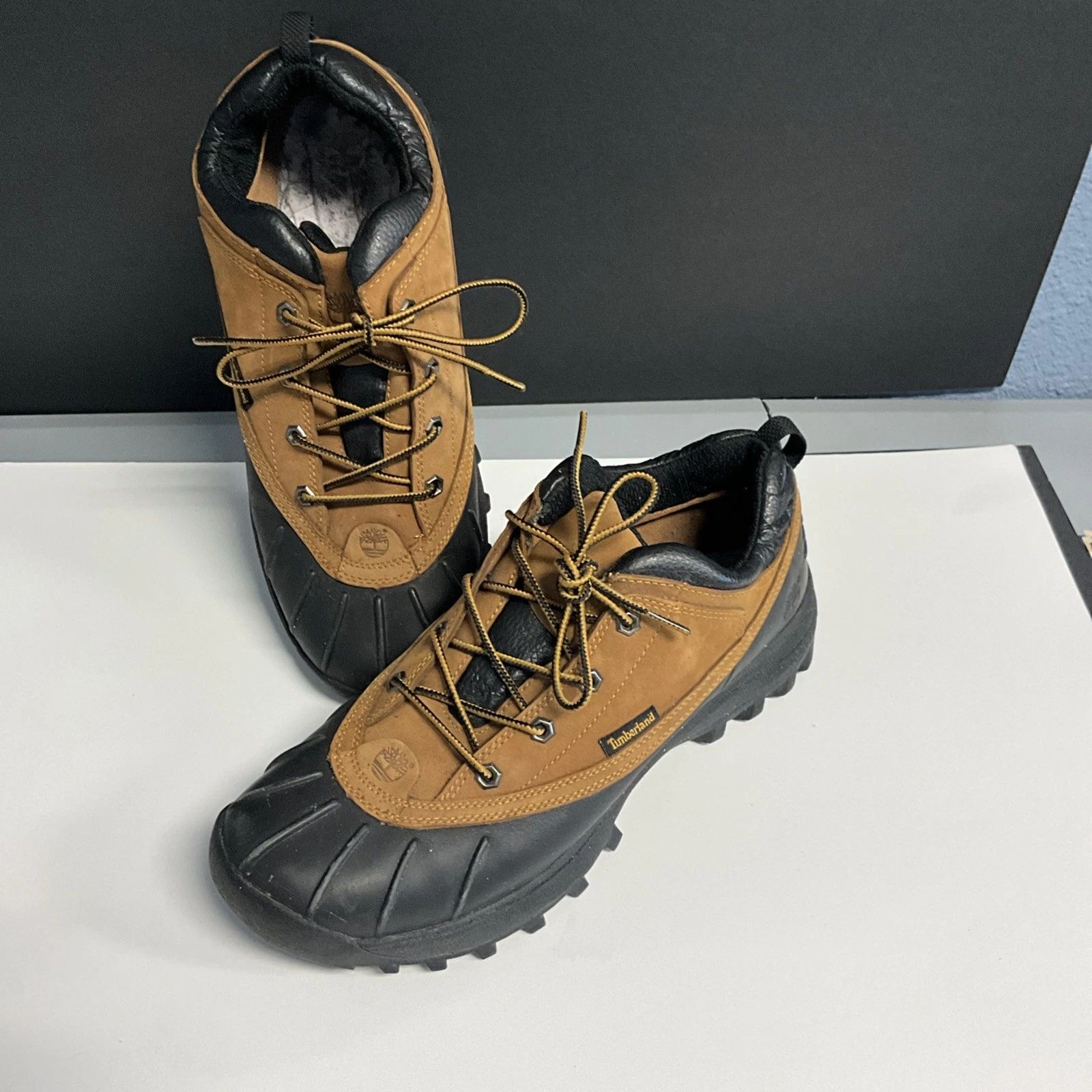 Timberland Mens Brown Leather Active Comfort Hiking Boots SZ 13 Used