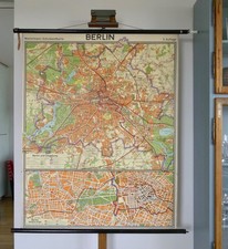 VINTAGE | 1967 |  SCHULWANDKARTE BERLIN WESTERMANN WANDKARTE | SCHOOL WALL CHART