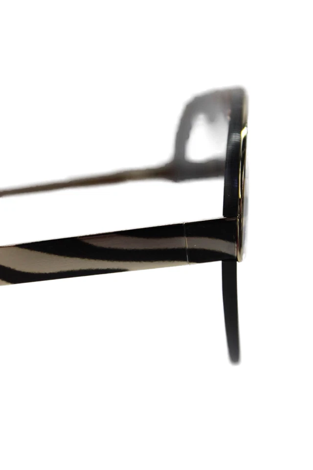 Gafas de sol grises Emilio Pucci para mujer con marco de metal con estampado de animales con forma de escudo Foto 4 de 4