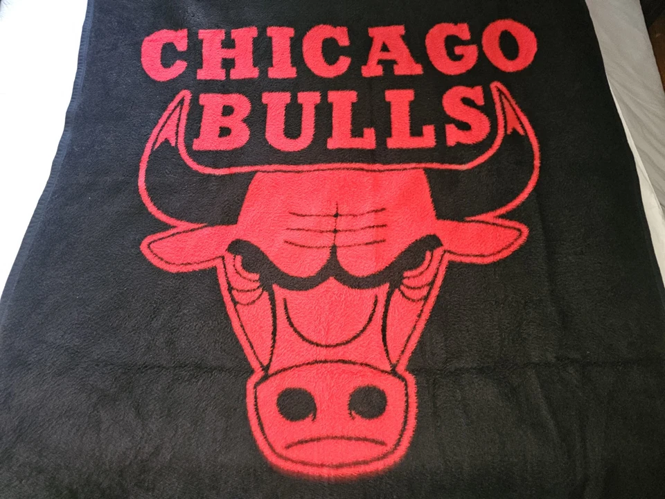 Vintage Biederlack Chicago Bulls Stadium Blanket NBA 6 Time Champion Black 56×76 - Image 3 of 4