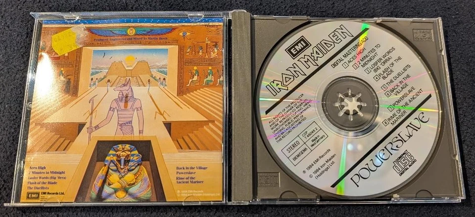 CD Iron Maiden - Powerslave / Album 8 Tracks / Pressung West Germany CDP 7460452 - Bild 3 von 3