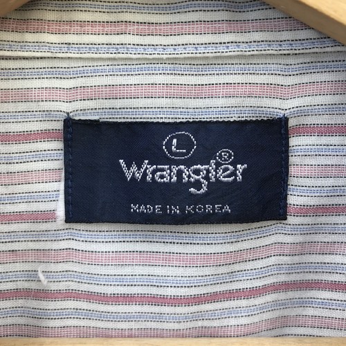 Vintage 1970s Wrangler Pearl Snap Paper Thin Pin Stripe Western Shirt Large - Picture 5 of 6