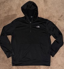 The North Face Womens Large Black Half Zip Hoodie Pullover Kangaroo Pocket