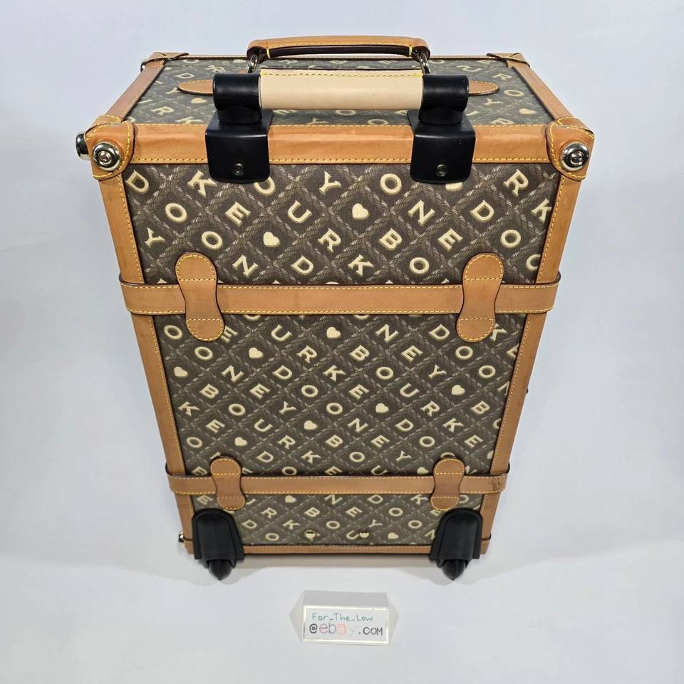 Rare Vintage DOONEY & BOURKE Hard Carry-on Rolling Luggage Trunk Travel Suitcase - Image 4 of 4