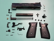 USED JIMENEZ JA NINE PARTS CHROME SLIDE GRIPS TRIGGER SAFETY FIRING PIN SPRINGS