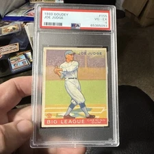 1933 Goudey #155 JOE JUDGE PSA 4 Dodgers Stunner 49.2WAR!! 1924WSC Washington