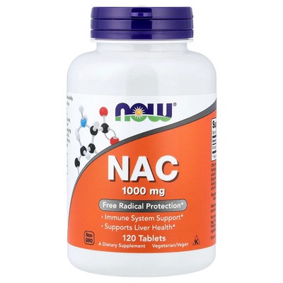 Now Foods NAC 1000 mg 120 Tablets GMP Quality Assured