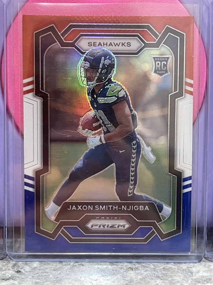 Lote 2023 Jaxon Smith-Njigba RC Prizm Green Wave Variation RWB Hyper Green Optic - Imagem 3 de 4