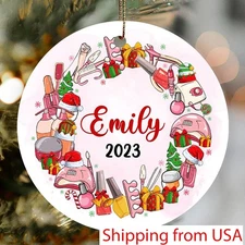 Personalized Nail Christmas Ornament, Nail Technician Ornament, Nail Box Chri...